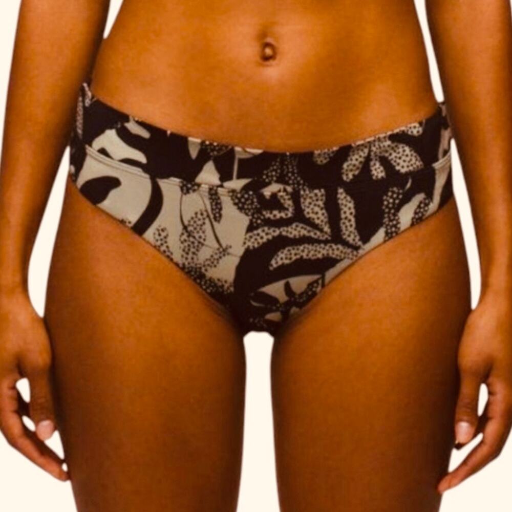 NWT prAna Summer Wave Swim Bottoms XL Seaside Botanical Leaf Coastal Granola